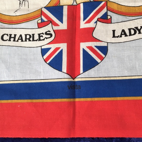 Vintage Royal wedding memorabilia by Clive Mayor all cotton made in Britain - Picture 5 of 6